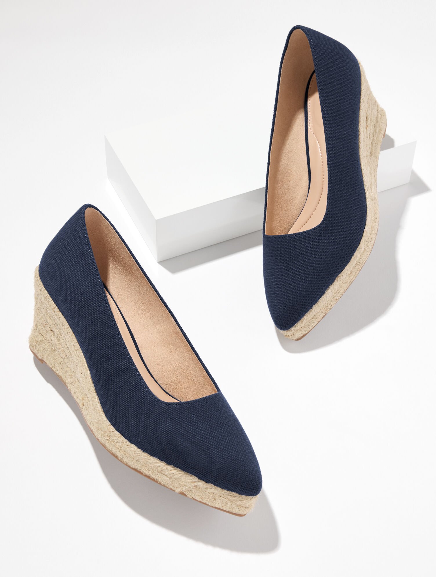 Vivi Linen Espadrille Wedges