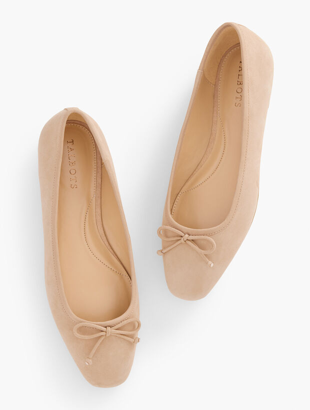 Tinsley Bow Suede Ballet Flats