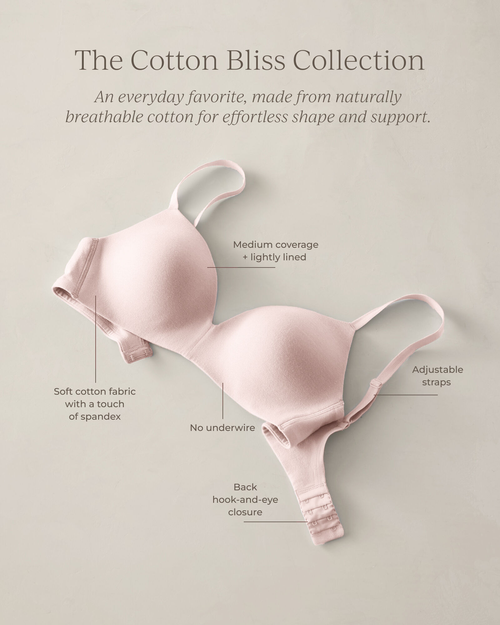 Cotton Bliss Lightly-Lined No-Wire T-Shirt Bra