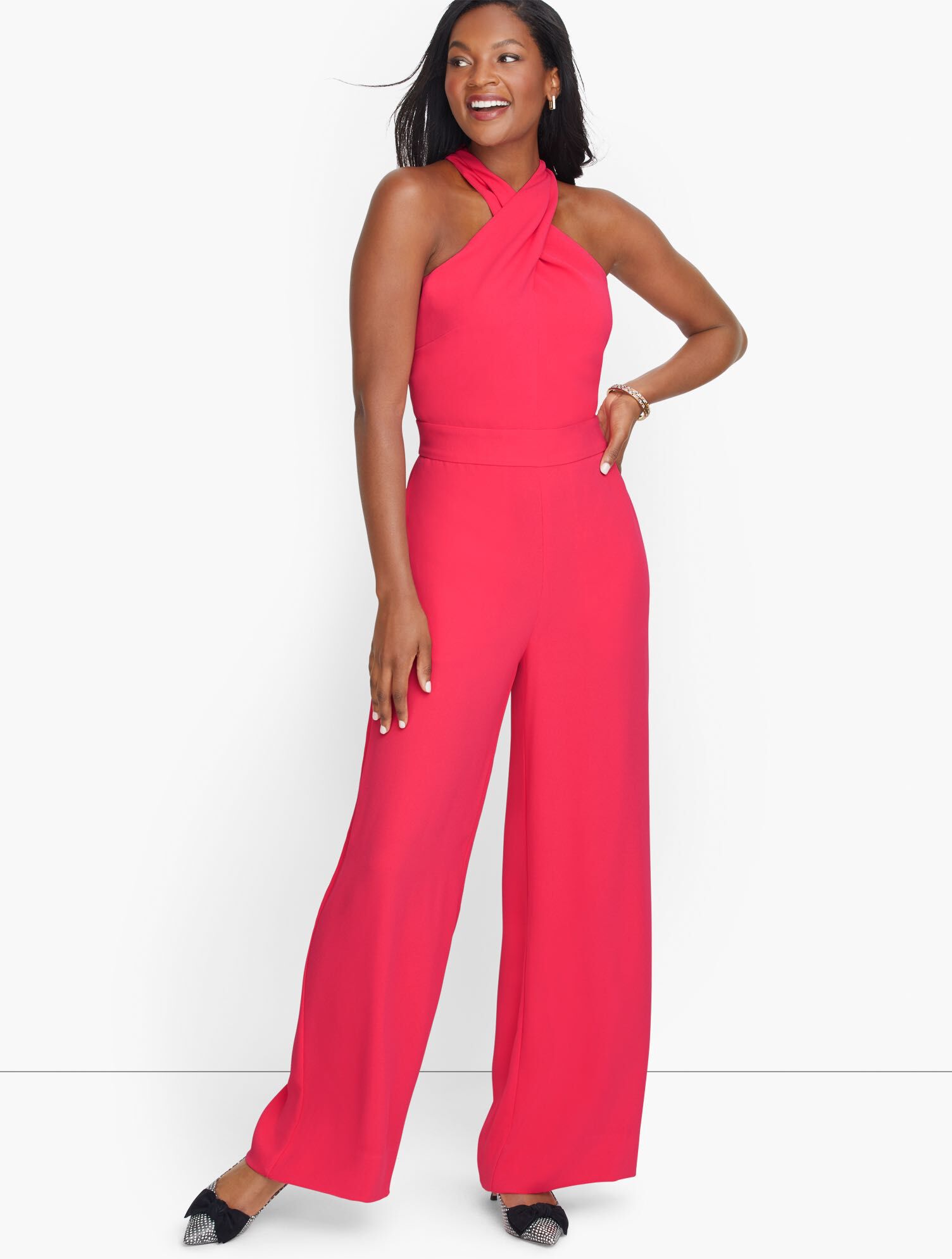 Crepe Halter Neck Jumpsuit Talbots