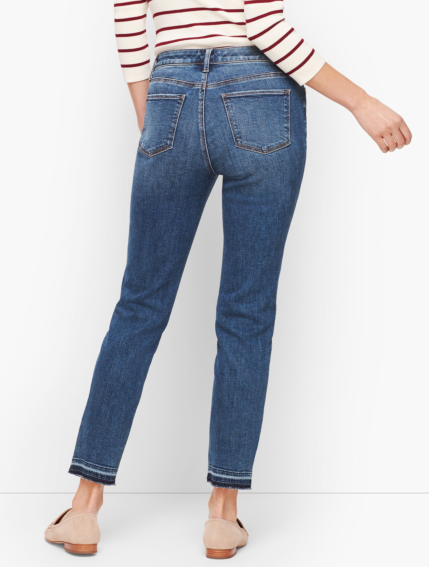 Slim Ankle Jeans - Dropped Hem - Conklin Wash