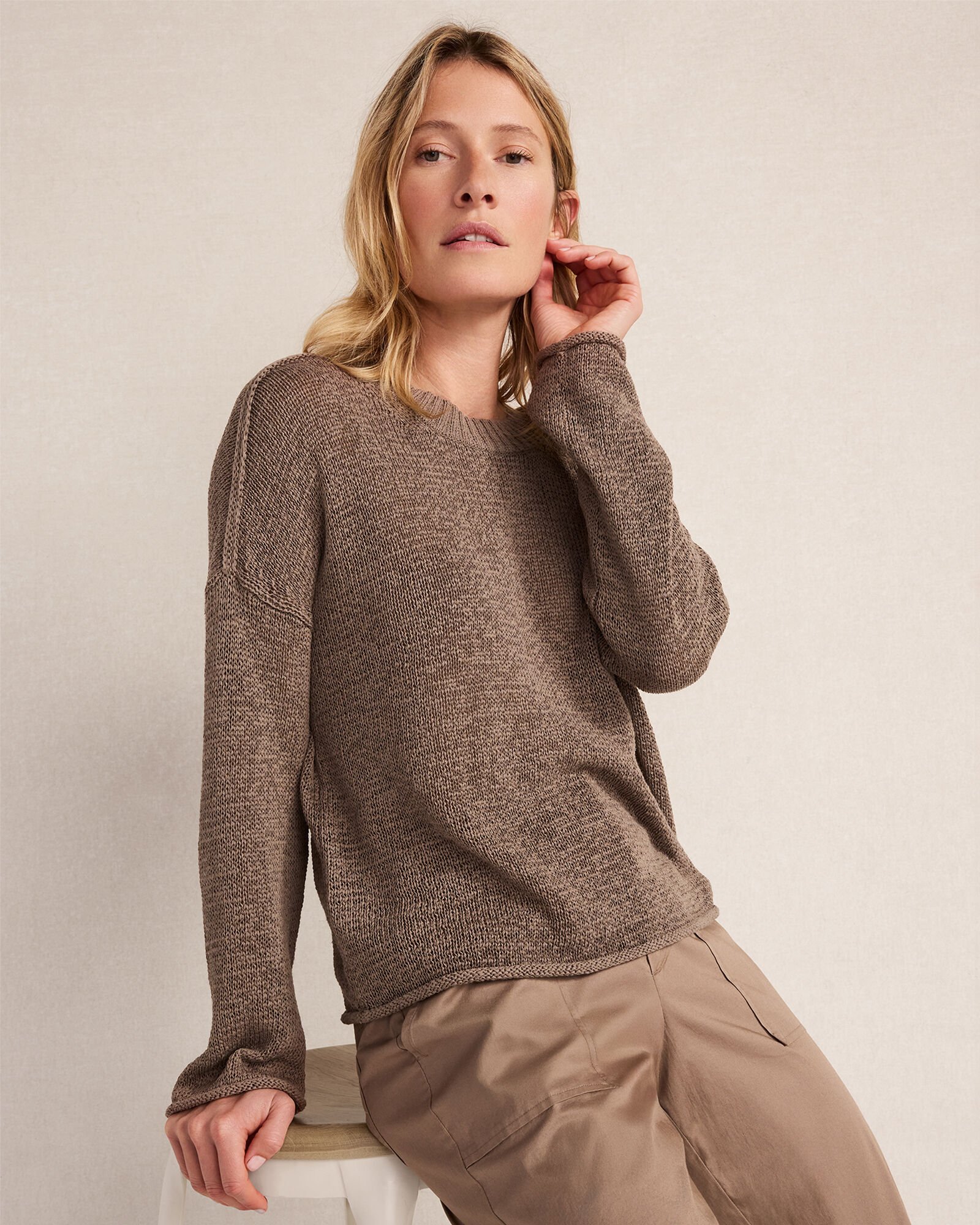 Linen Tape Yarn Crewneck