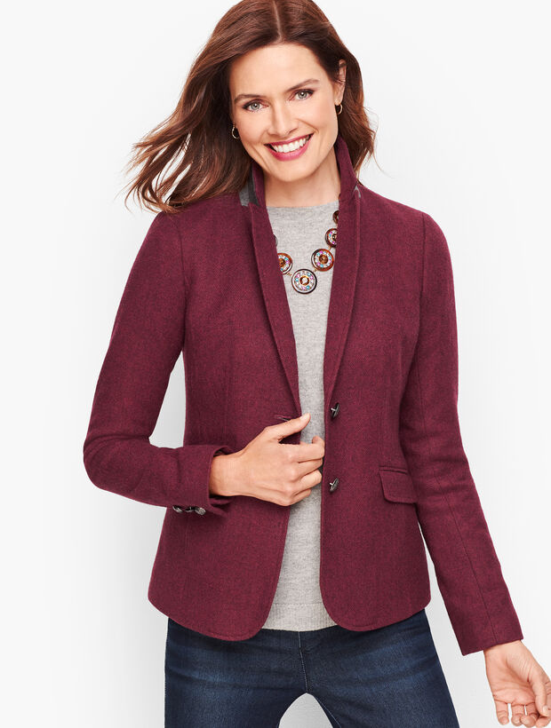 Shetland Wool Blazer Solid Talbots