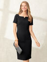 Luxe Wool Sheath Dress - Black