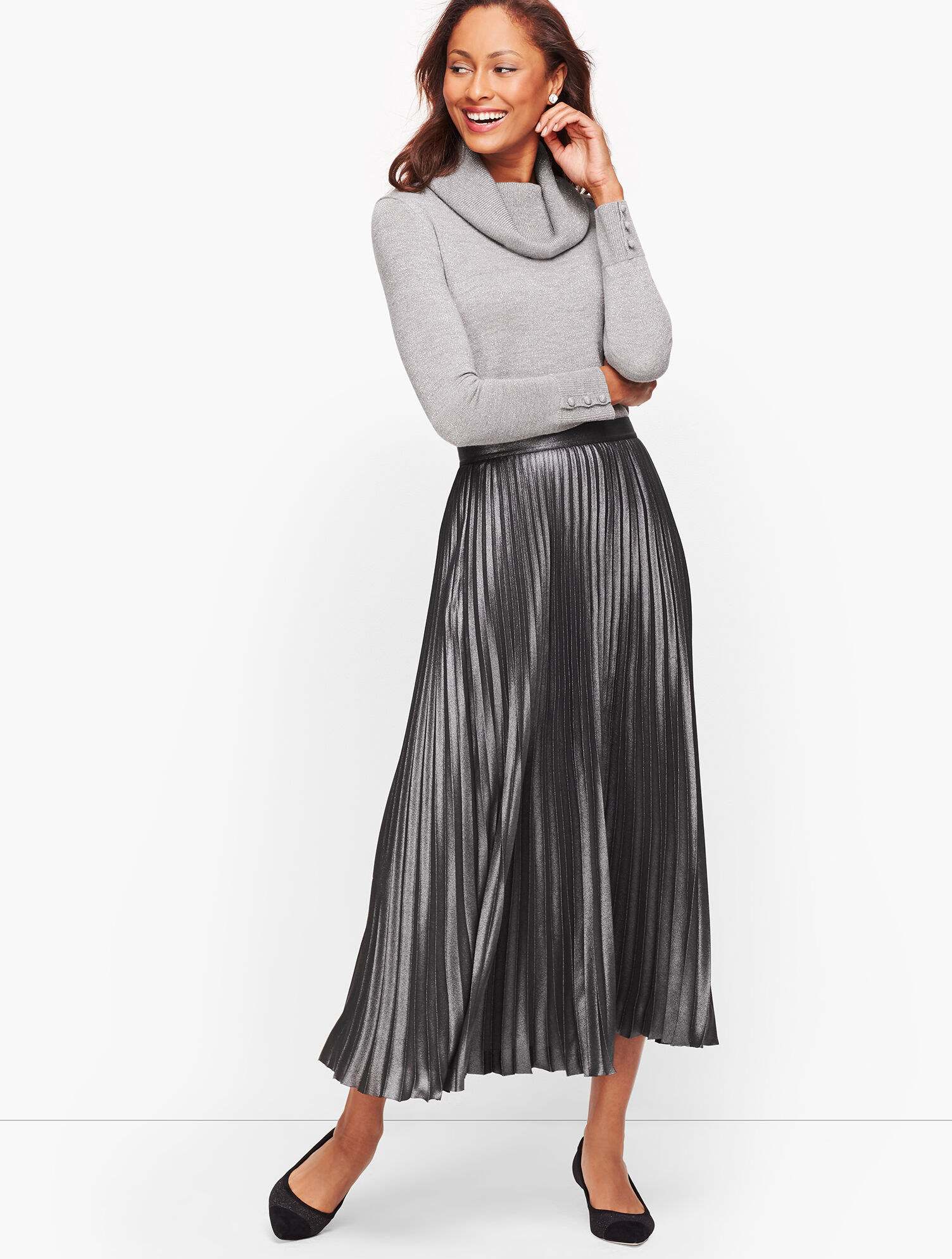 Pleated Skirt - Foil