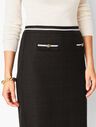 Textured Grosgrain-Trim Pencil Skirt