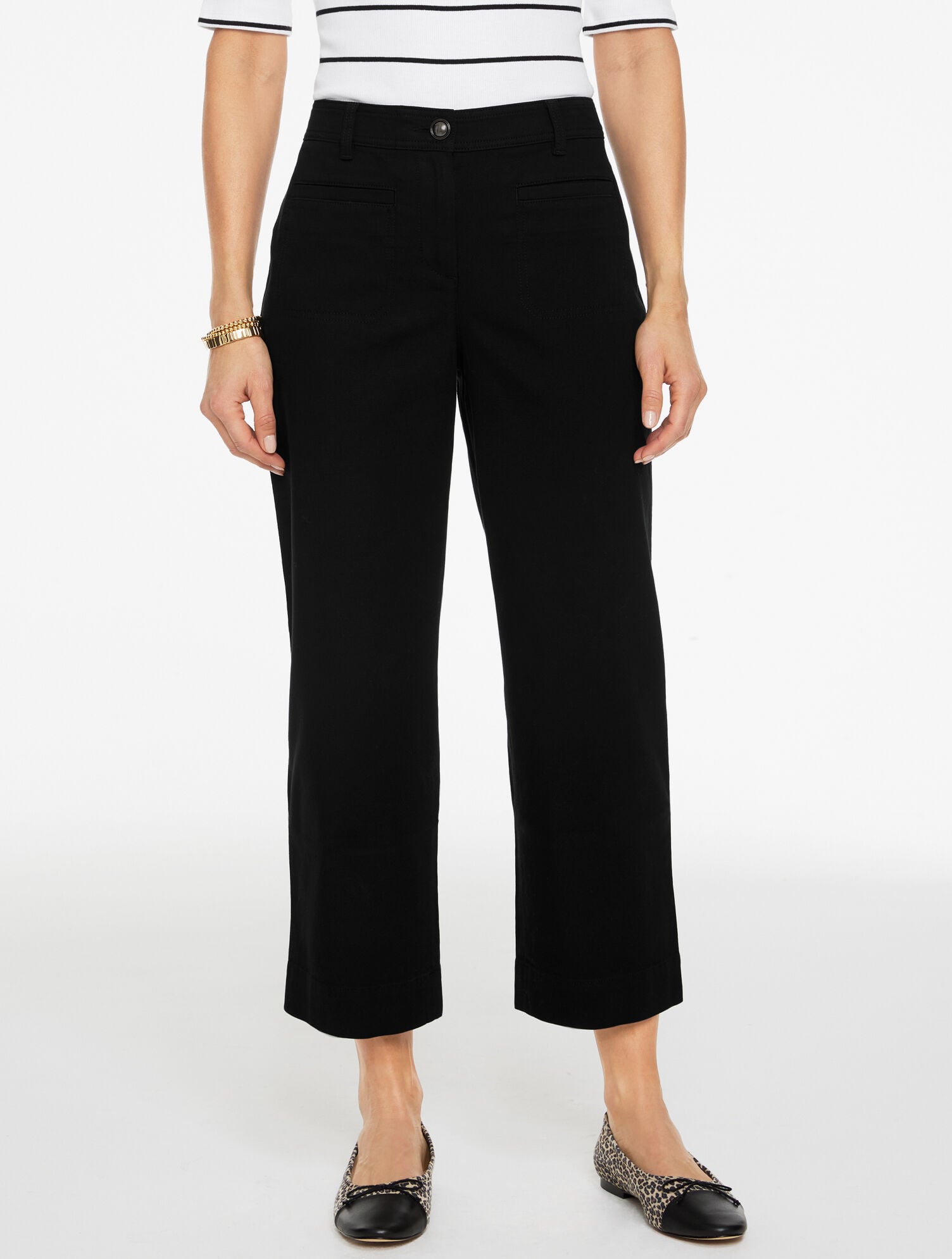 Canvas Straight Crop Pants