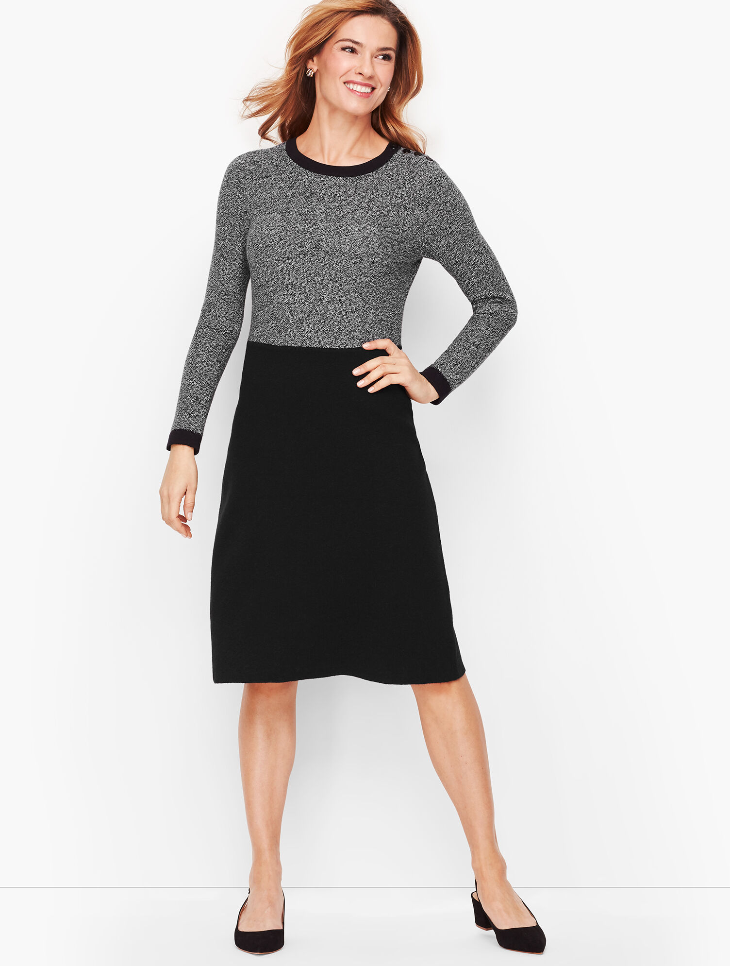 Marled Colorblock Sweater Dress | Talbots