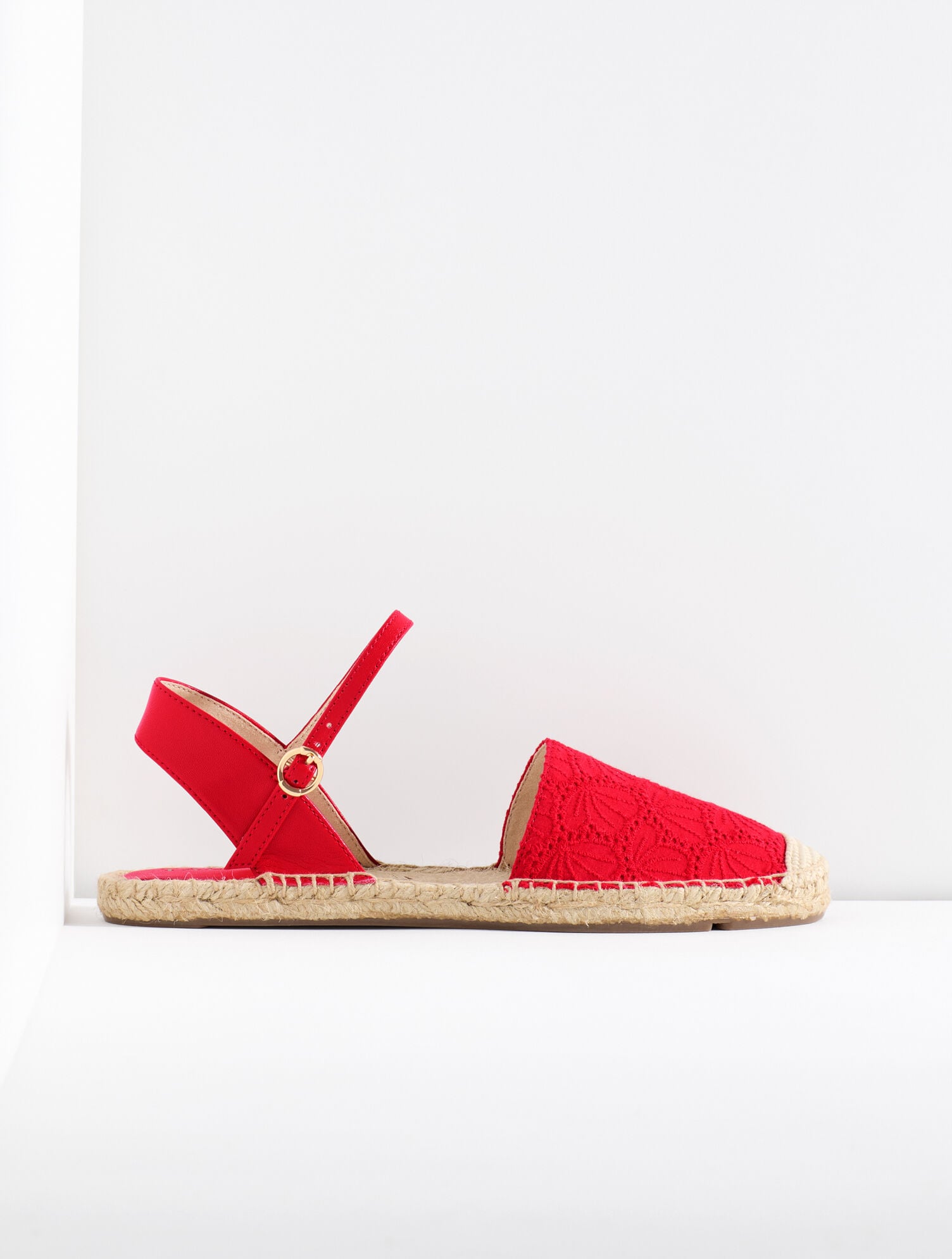Izzy d&rsquo;Orsay Shell Eyelet Espadrille Flats