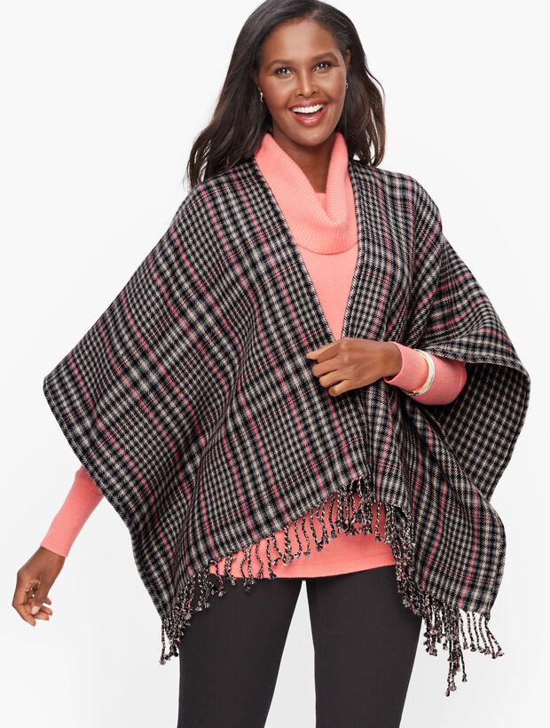 Talbots Ruanas Reversible Plaid Ruana | Talbots