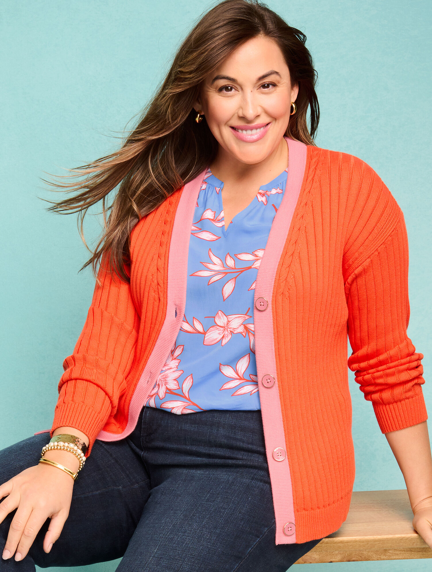 Ribbed Cardigan - Tipped