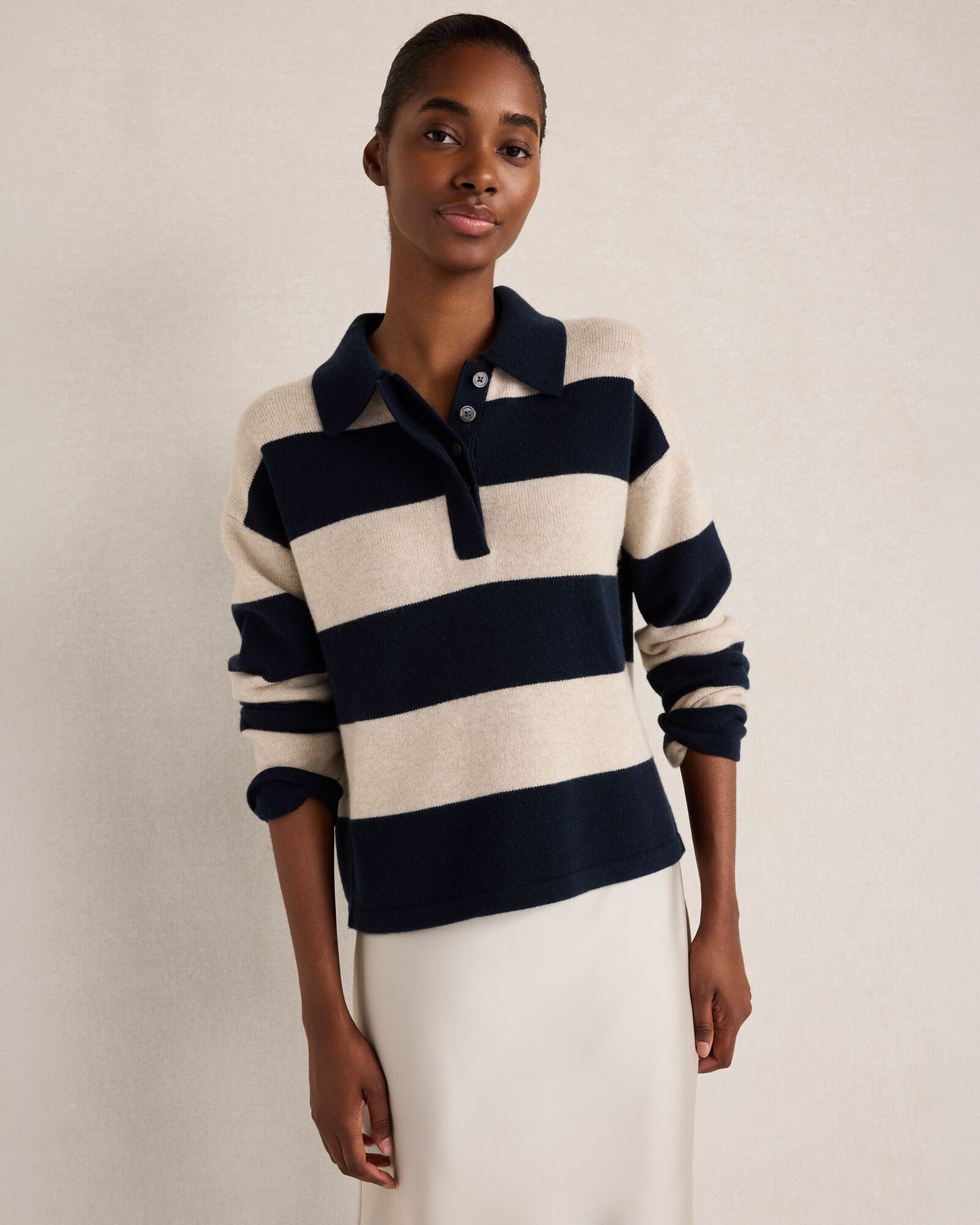 Cashmere Rugby Striped Sweater