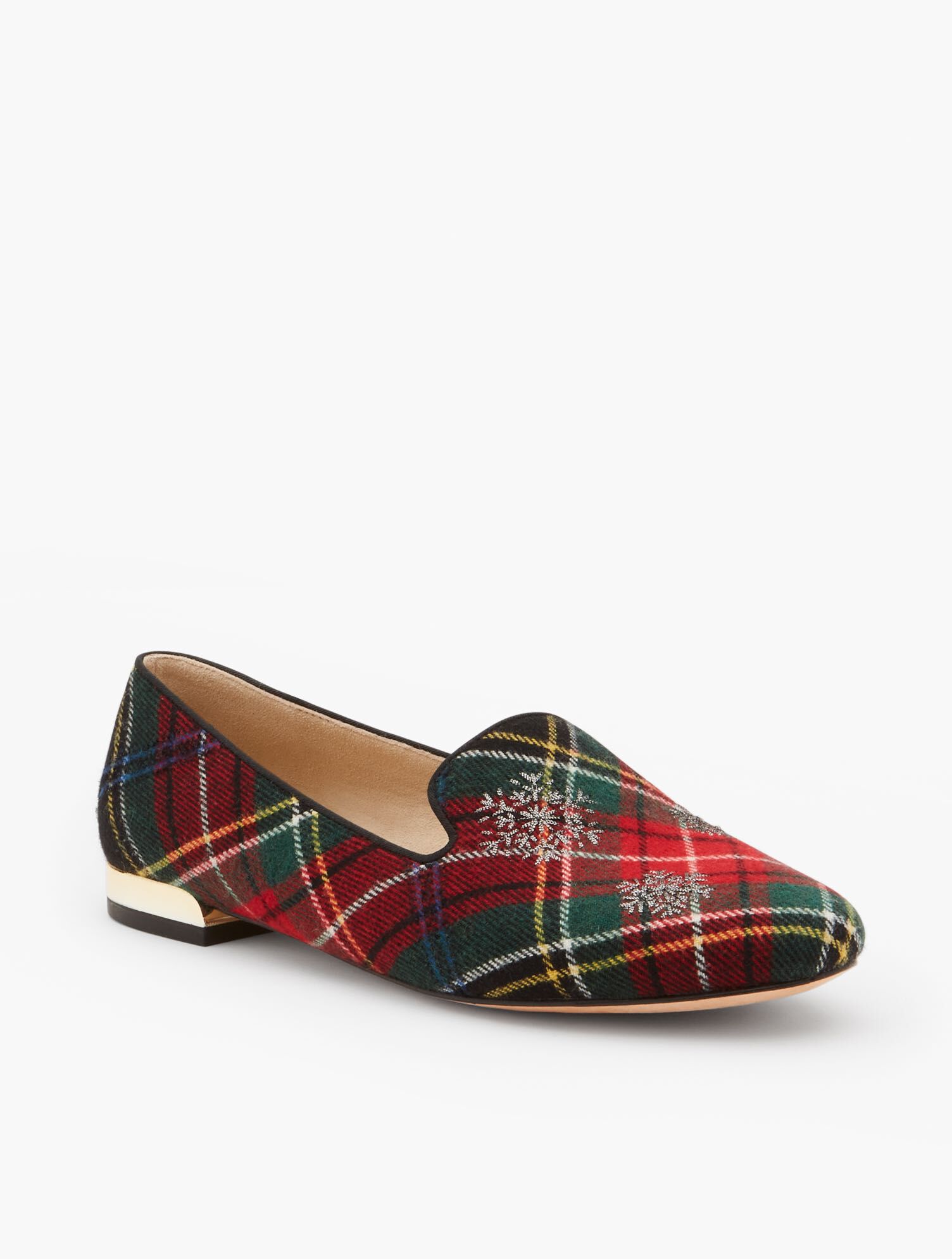 Ryan Embroidered Snowflake Loafers - Tartan Plaid