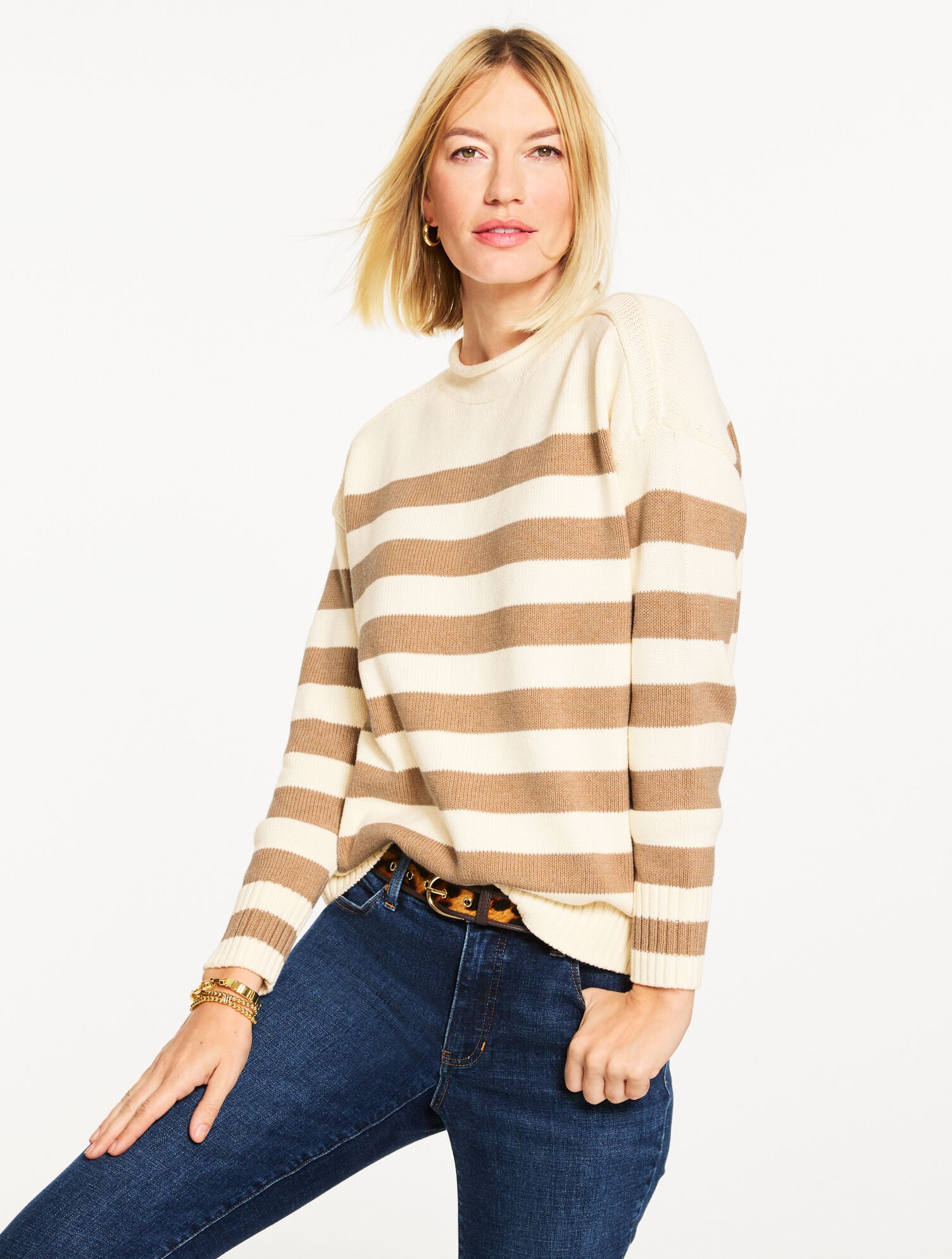 The Classic Roll Neck Sweater - Striped