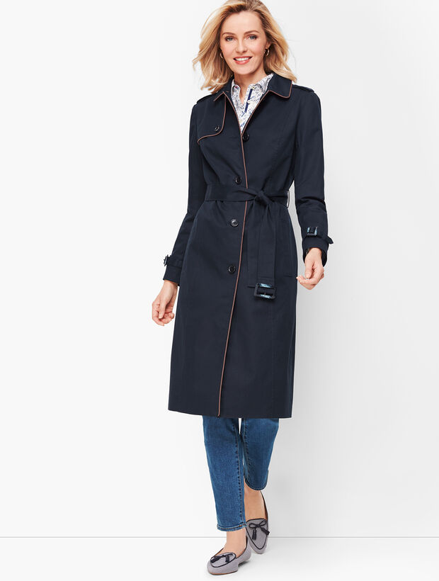 Piped Trench Coat | Talbots 