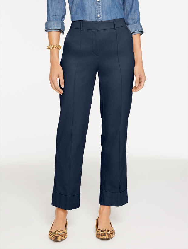 Aiden Twill Straight Ankle Pant