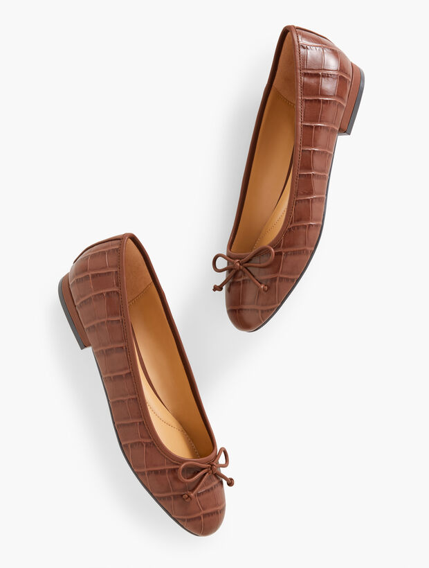 Madison Ballet Flats - Croc Embossed
