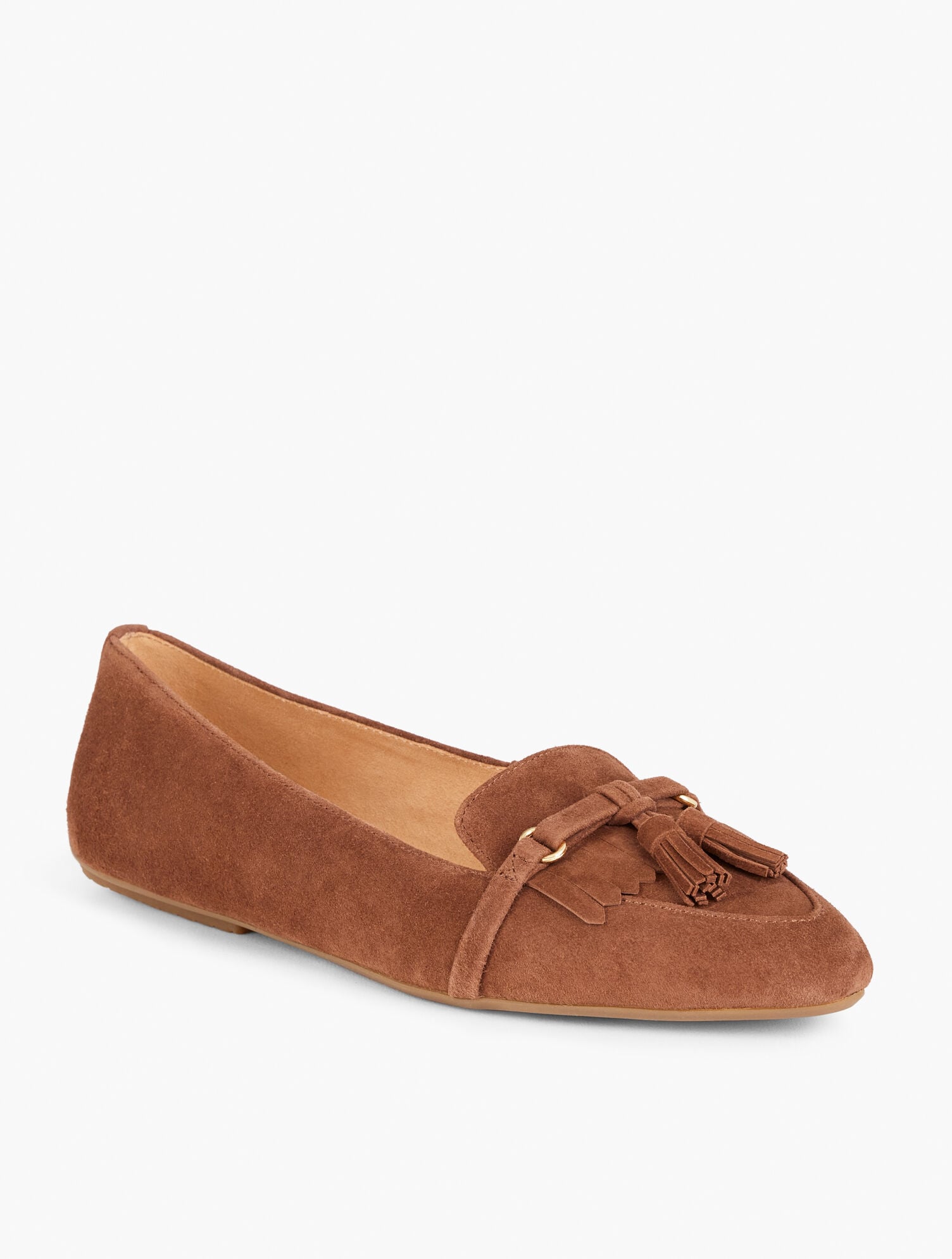 Francesca Tassel Driving Flats - Suede