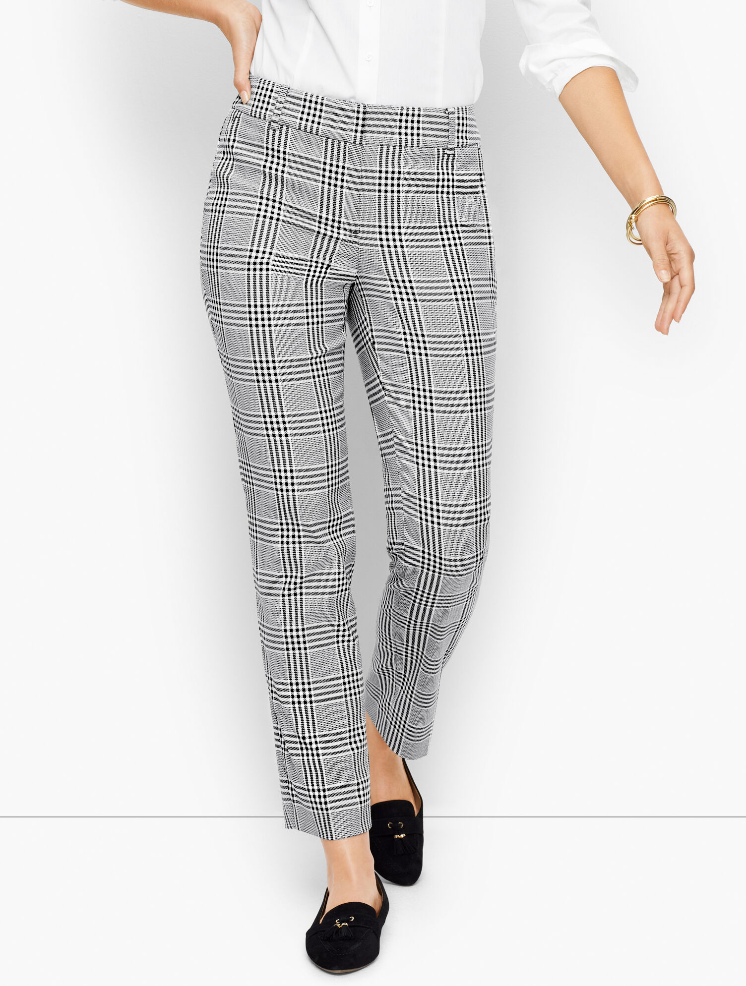 Talbots Hampshire Ankle Pants - Glen Plaid