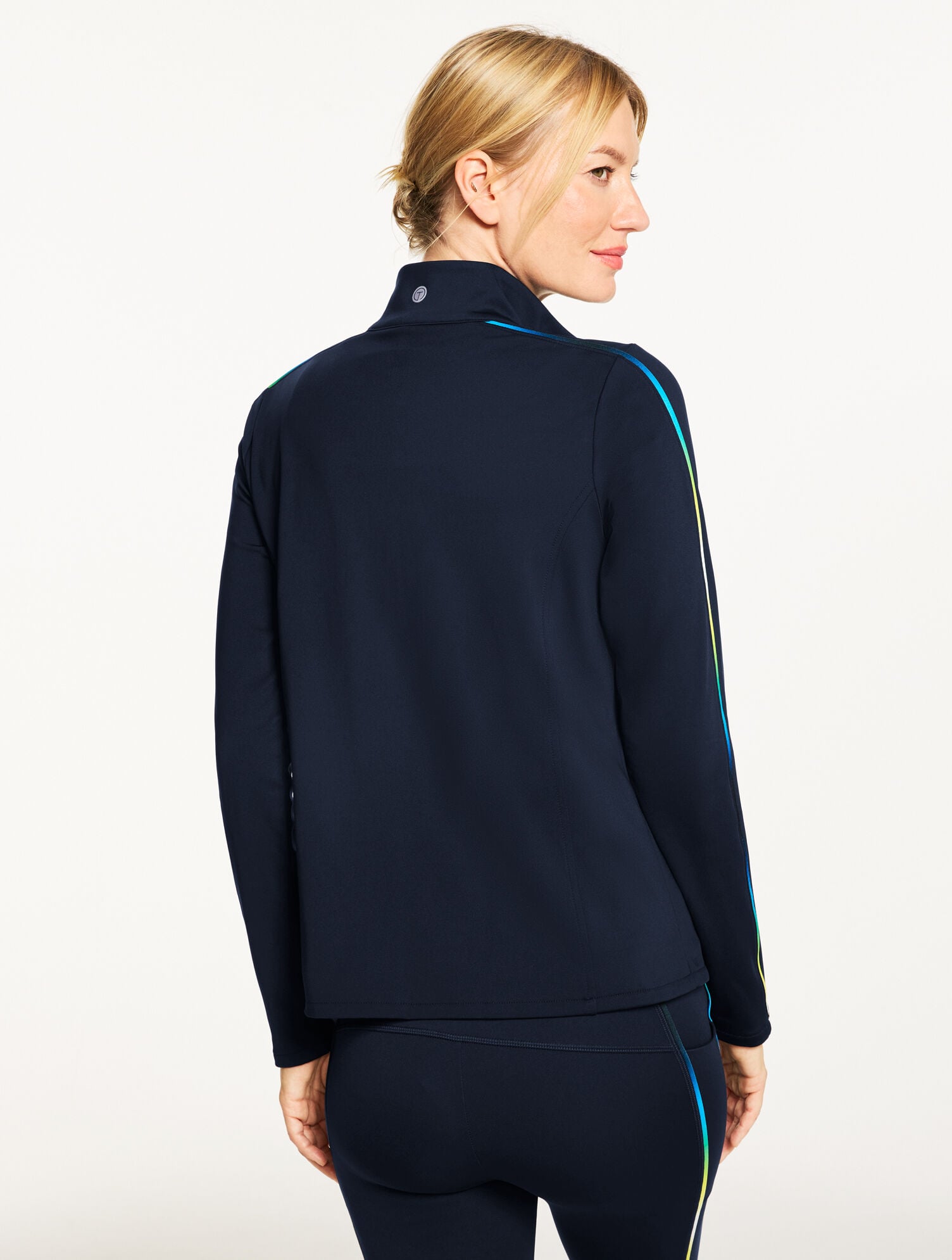 Sport Fleeceback Full-Zip Jacket - Ombr&eacute; Piped