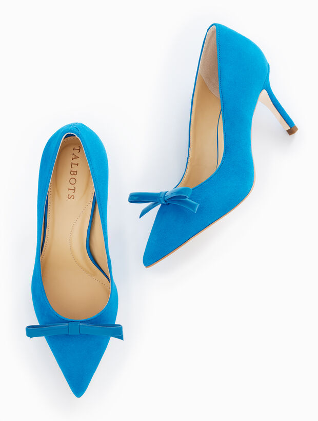 Erica Bow Pumps - Suede | Talbots