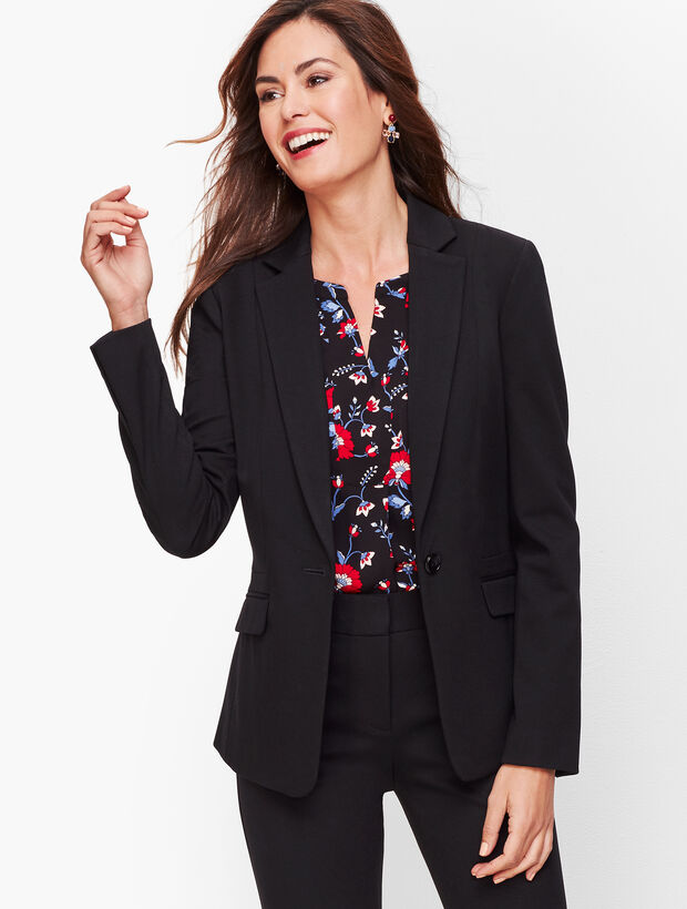 Italian Luxe Knit One-Button Blazer