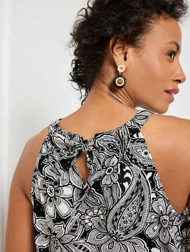 Etched Paisley Halter Top Talbots
