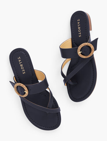 Gia Buckle Soft Nappa Leather Sandals