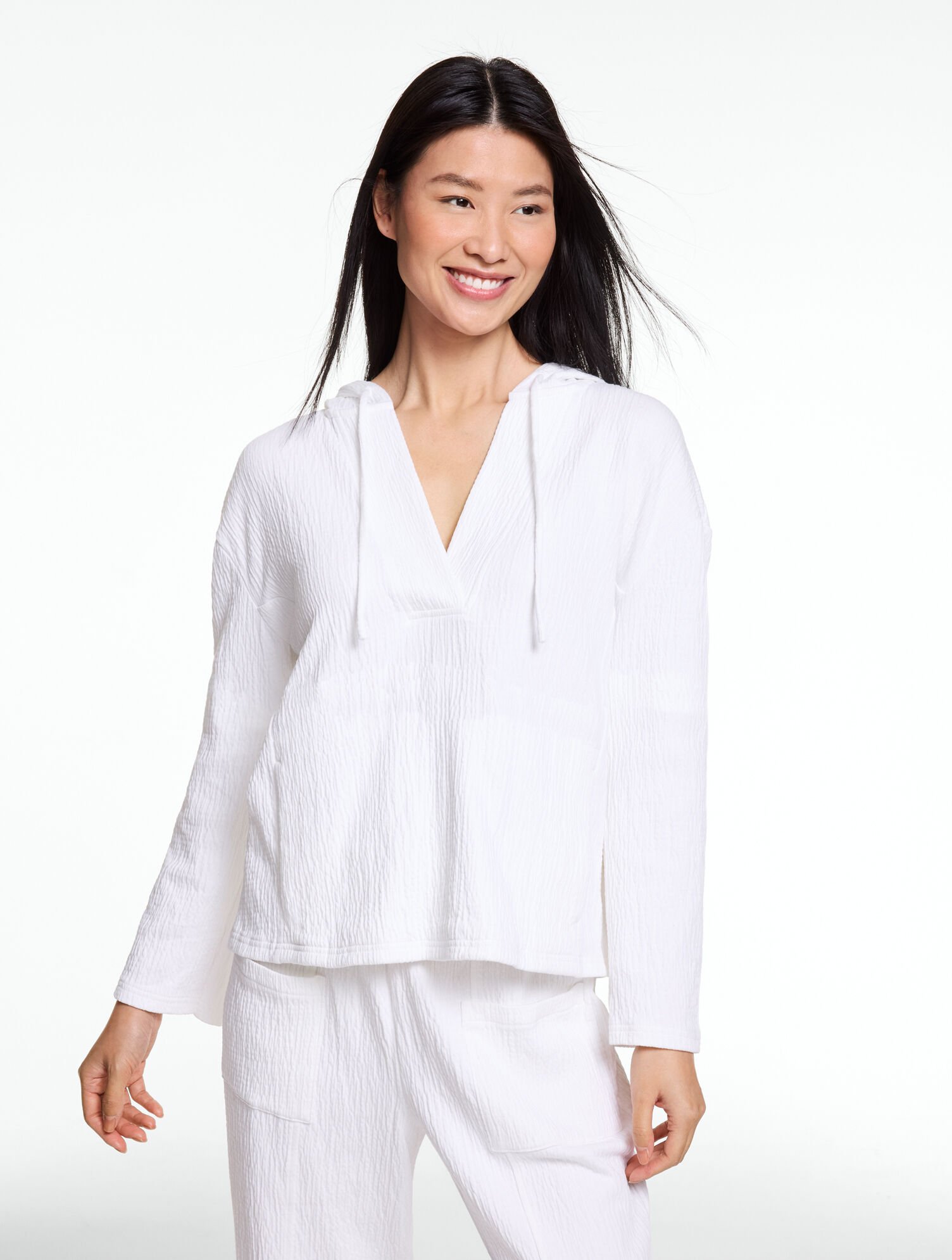 Crinkle Gauze Boho Hoodie