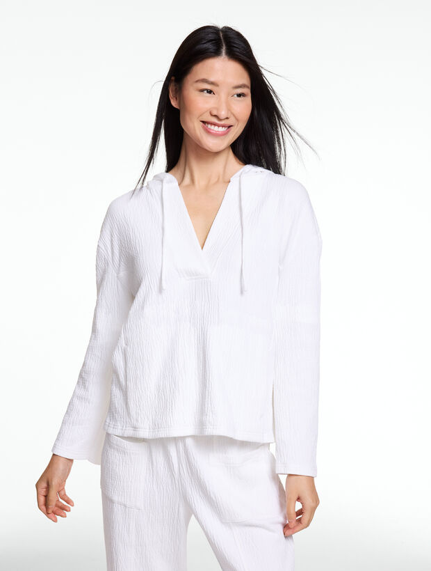 Crinkle Gauze Boho Hoodie