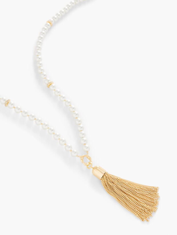 Talbots Neckless Tassel Pearl Necklace | Talbots