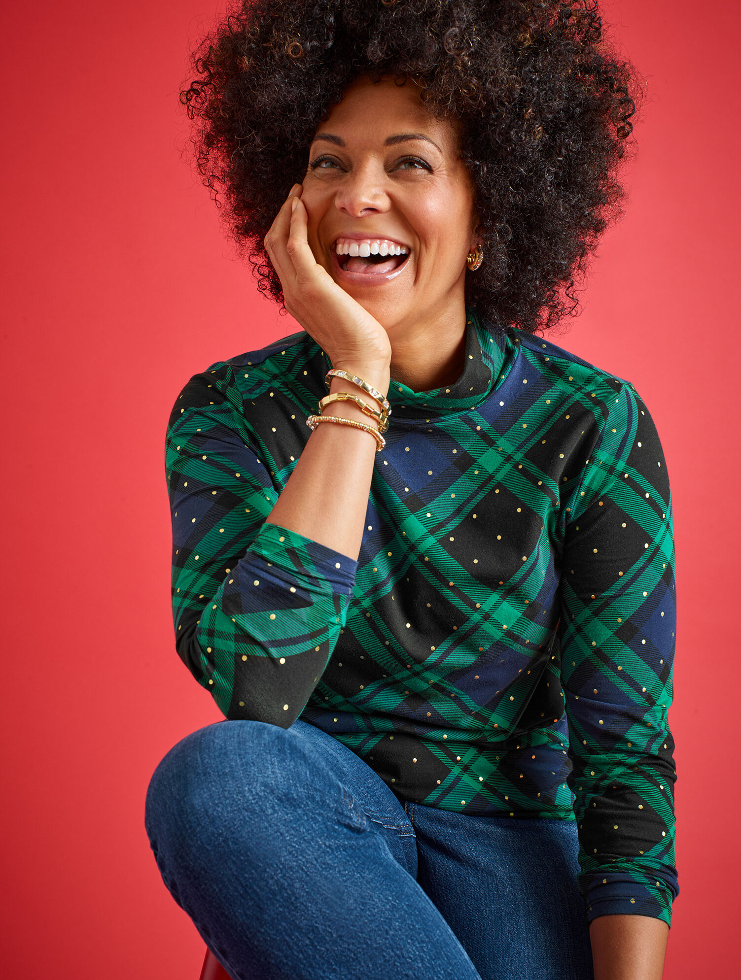 Classic Turtleneck &ndash; Black Watch Plaid