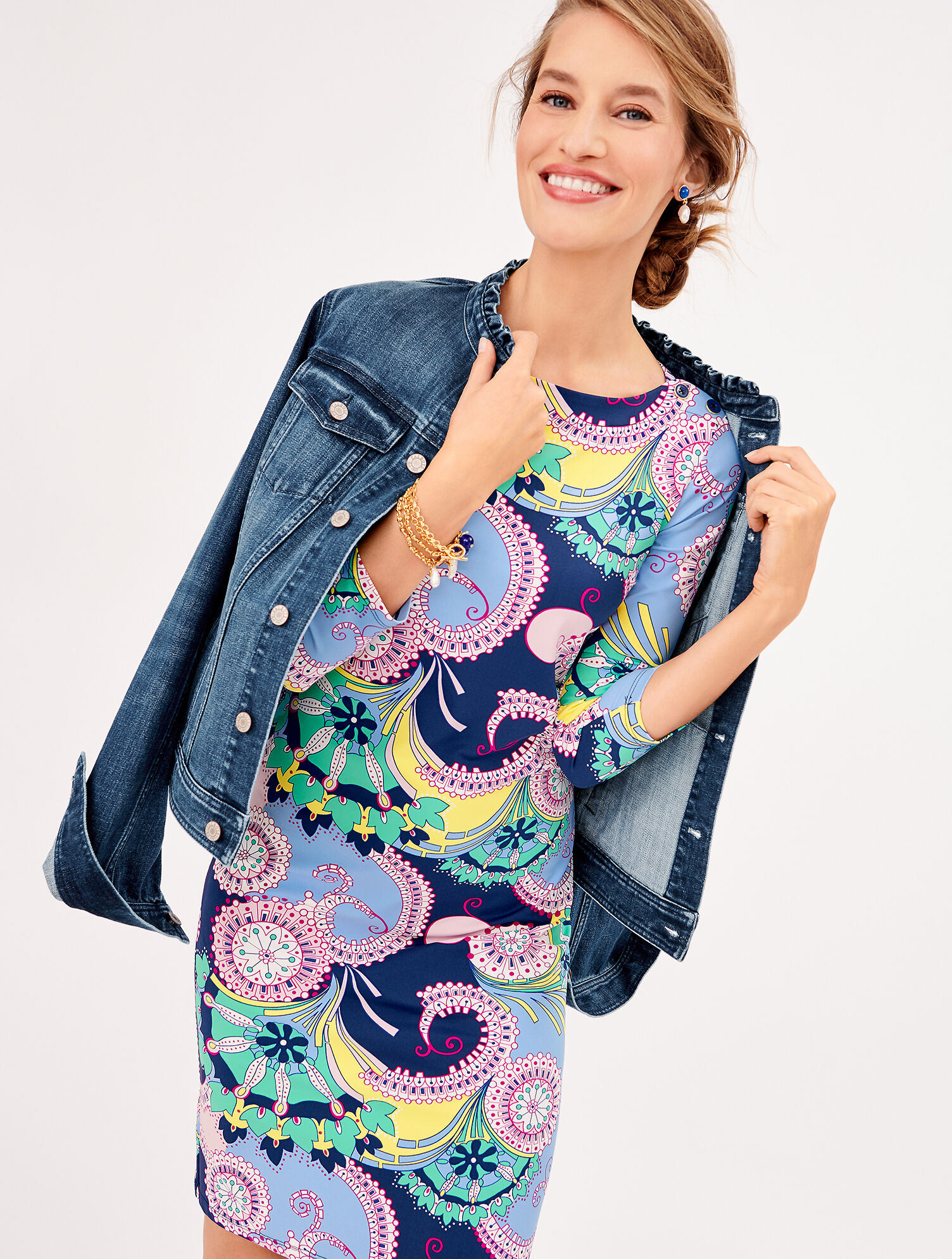 Feminine Collar Jean Jacket - Karissa Wash