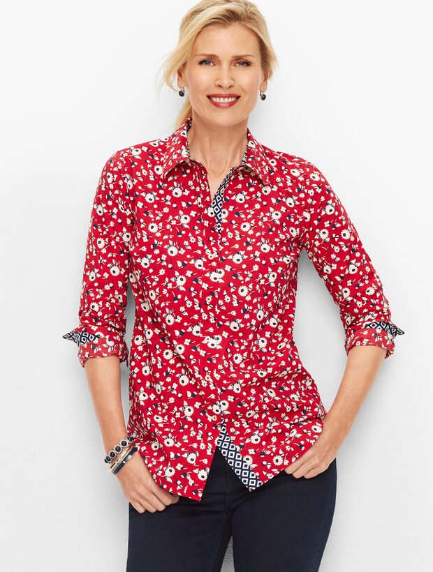Classic Cotton Shirt - Scarlet Floral