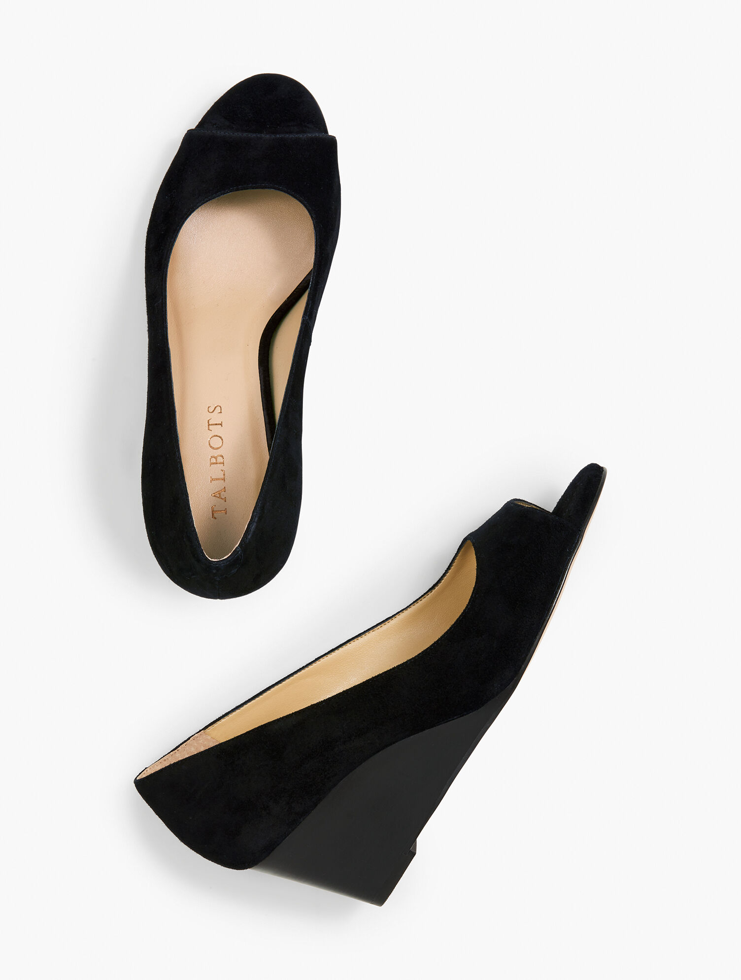 Royce Peep-Toe Wedges - Suede