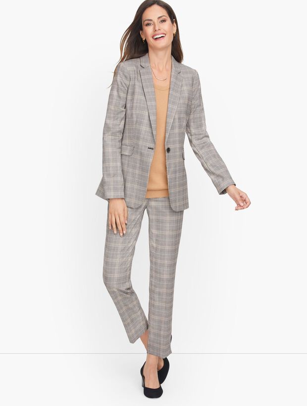 Talbots Glen Plaid Single Button Blazer