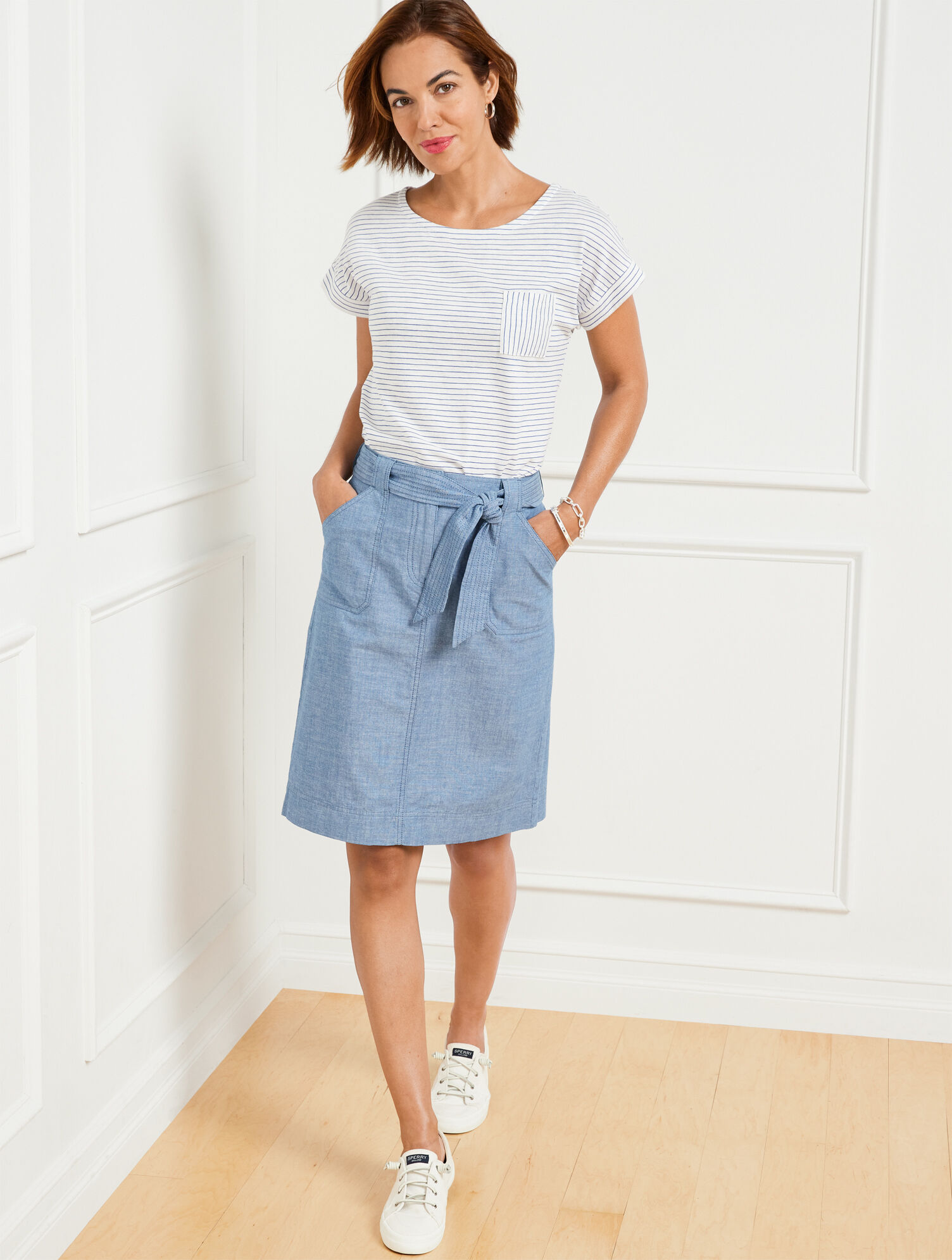 專用 IIROT Classic Chambray Skirt VONIQUE / IIROT/Classic Chambray Skirt_Black