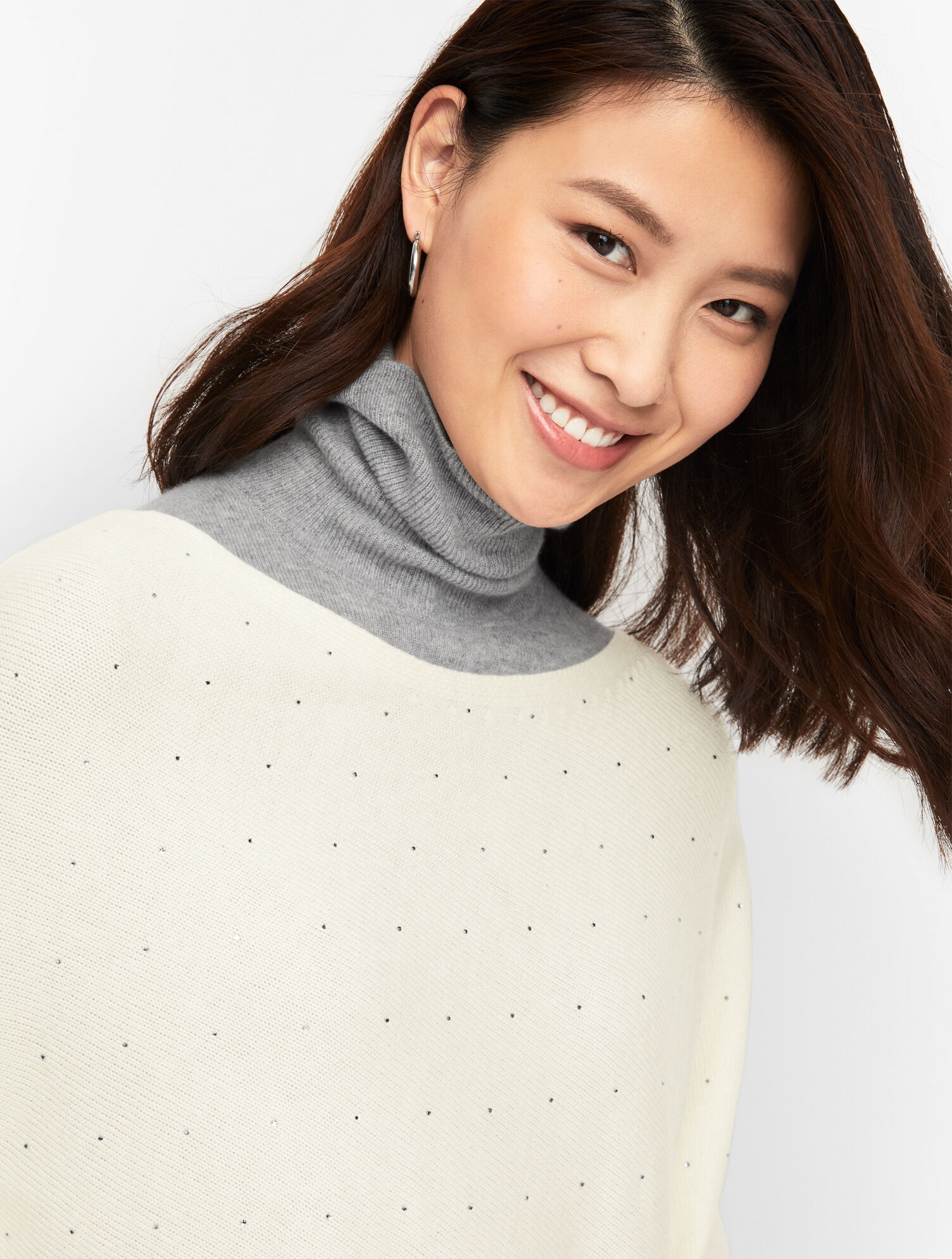 Embellished Asymmetrical Poncho