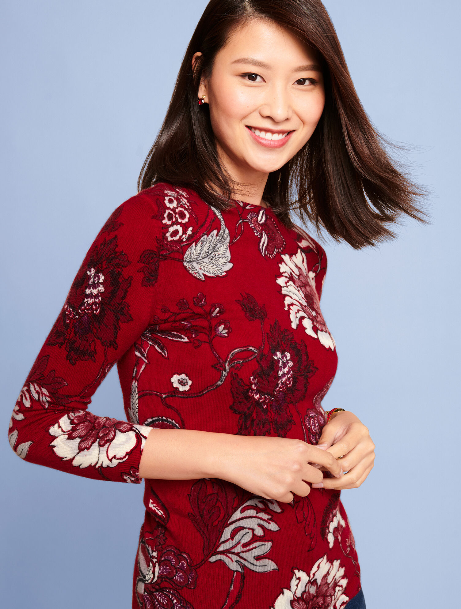 Audrey Cashmere Sweater - Graphic Floral