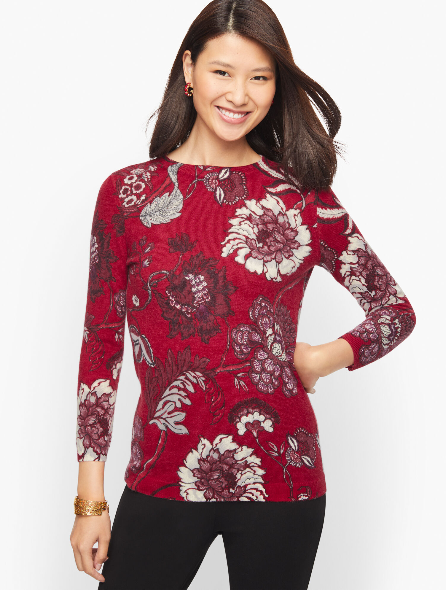 Audrey Cashmere Sweater - Graphic Floral