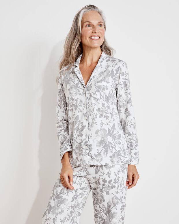 Organic Cotton Jersey Holiday Toile Pajama Shirt