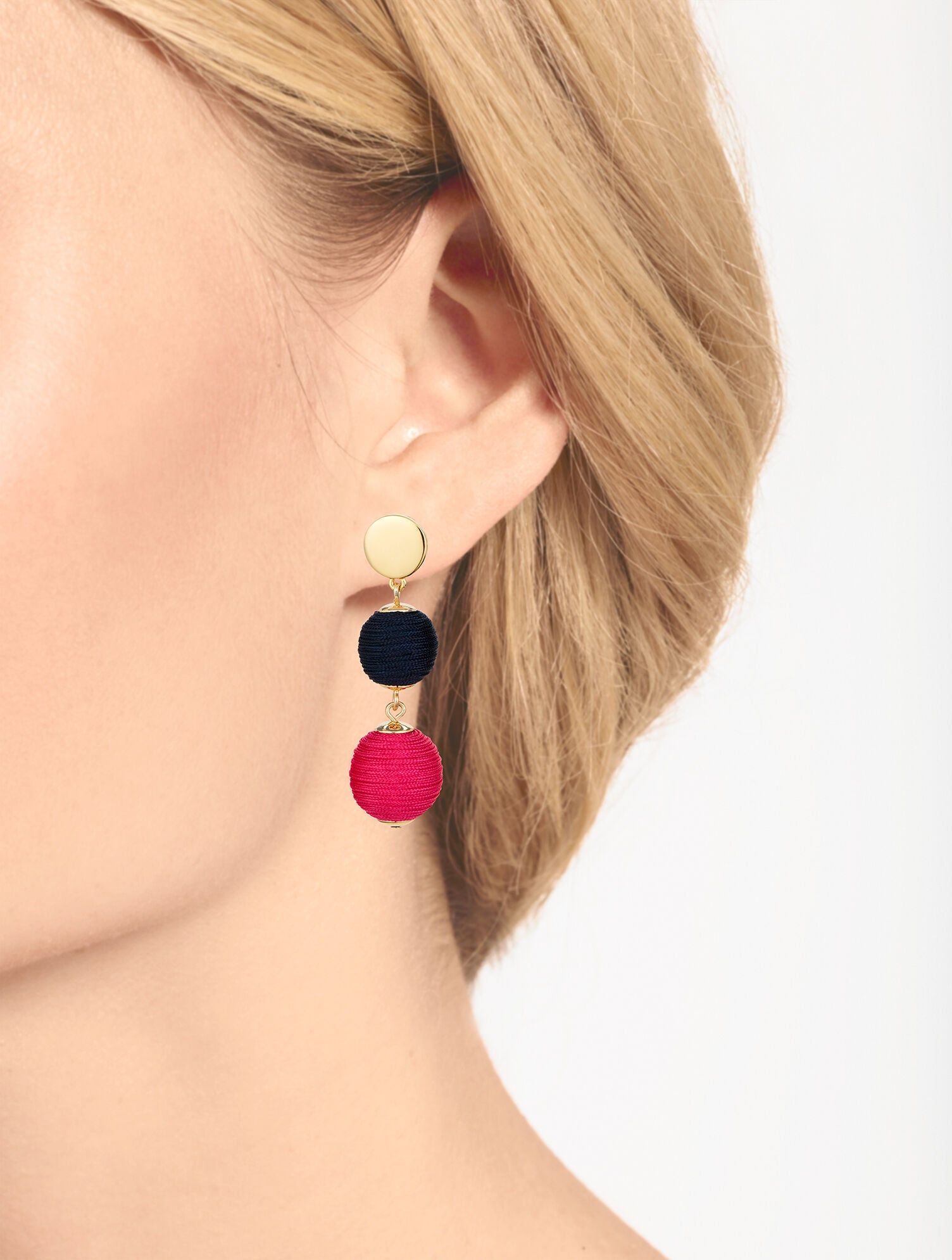 Thread-Wrapped Sphere Earrings