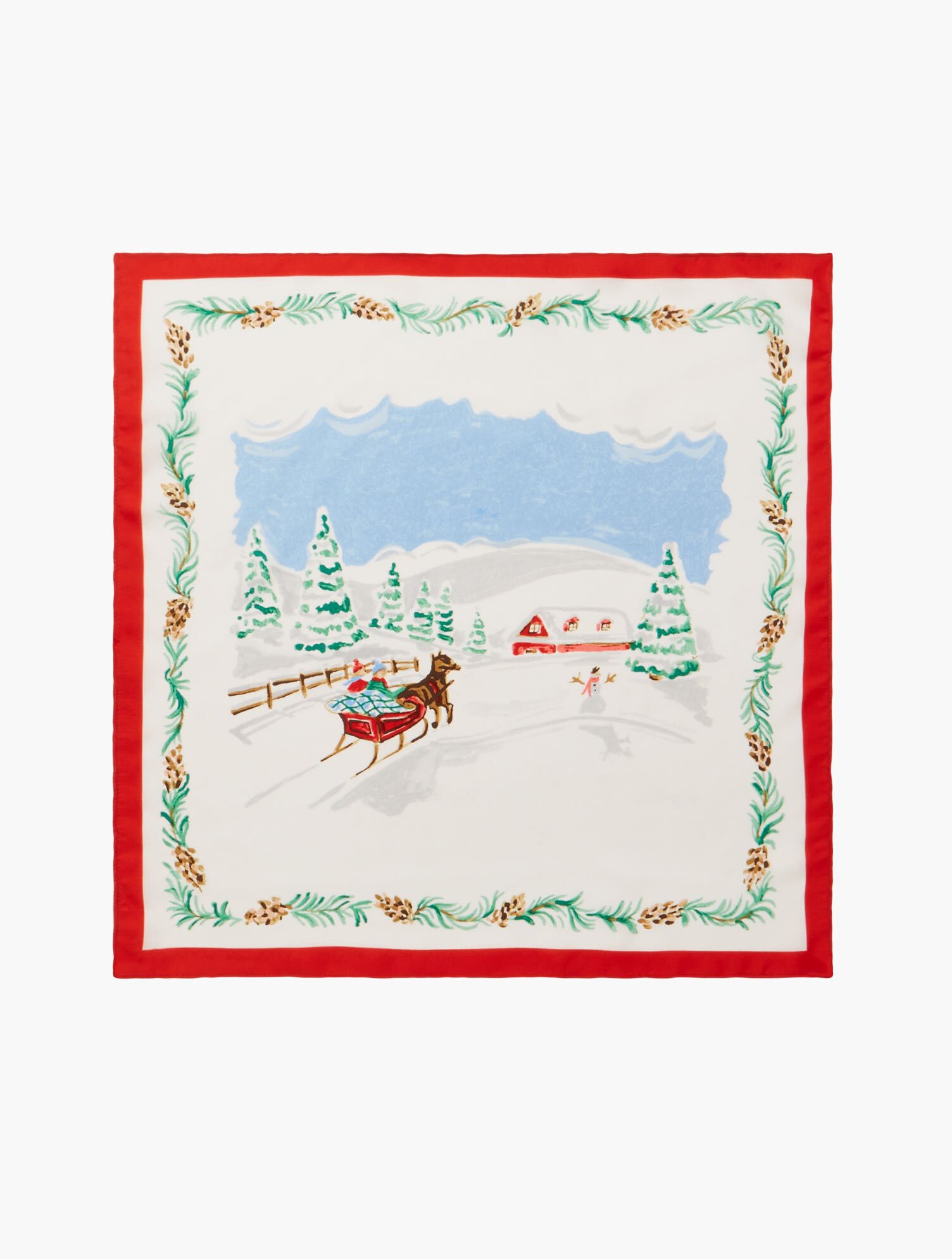 Silk Winter Sleigh Square Scarf