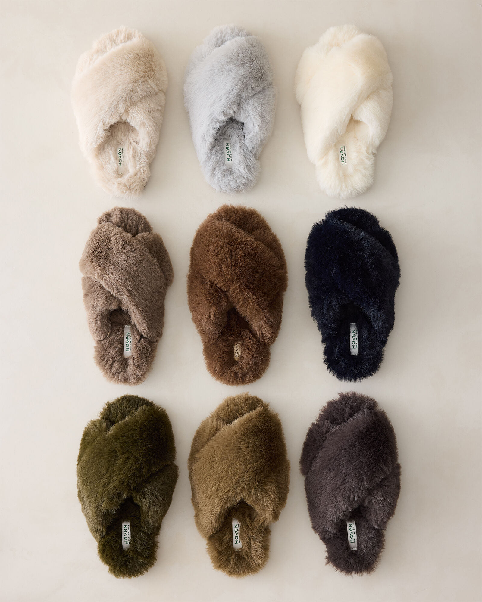 Faux Fur Criss-Cross Slippers - thumbnail 3