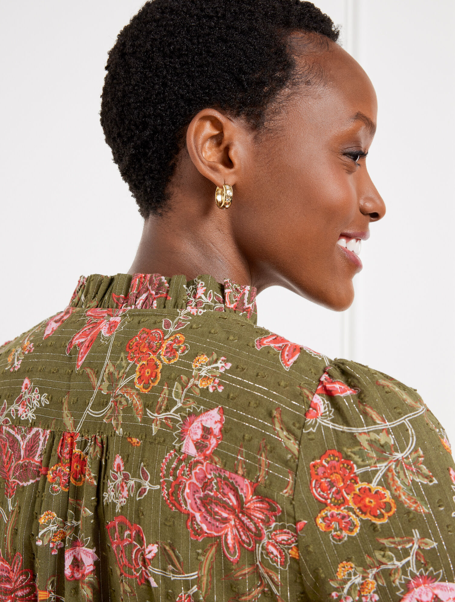 Pintuck Top - Graceful Floral