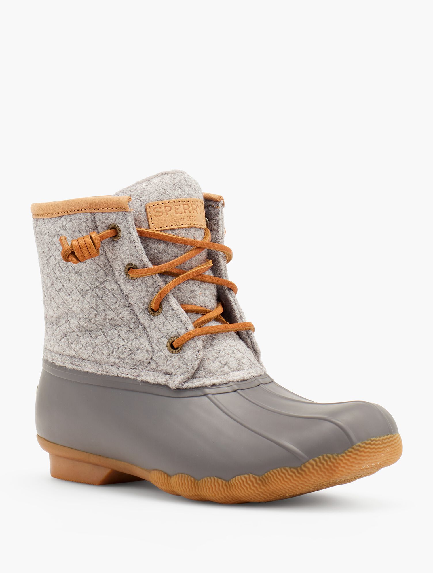 Sperry Quilted Woven Wool Look Grey Neutral Waterproof Duck  display picture 3
