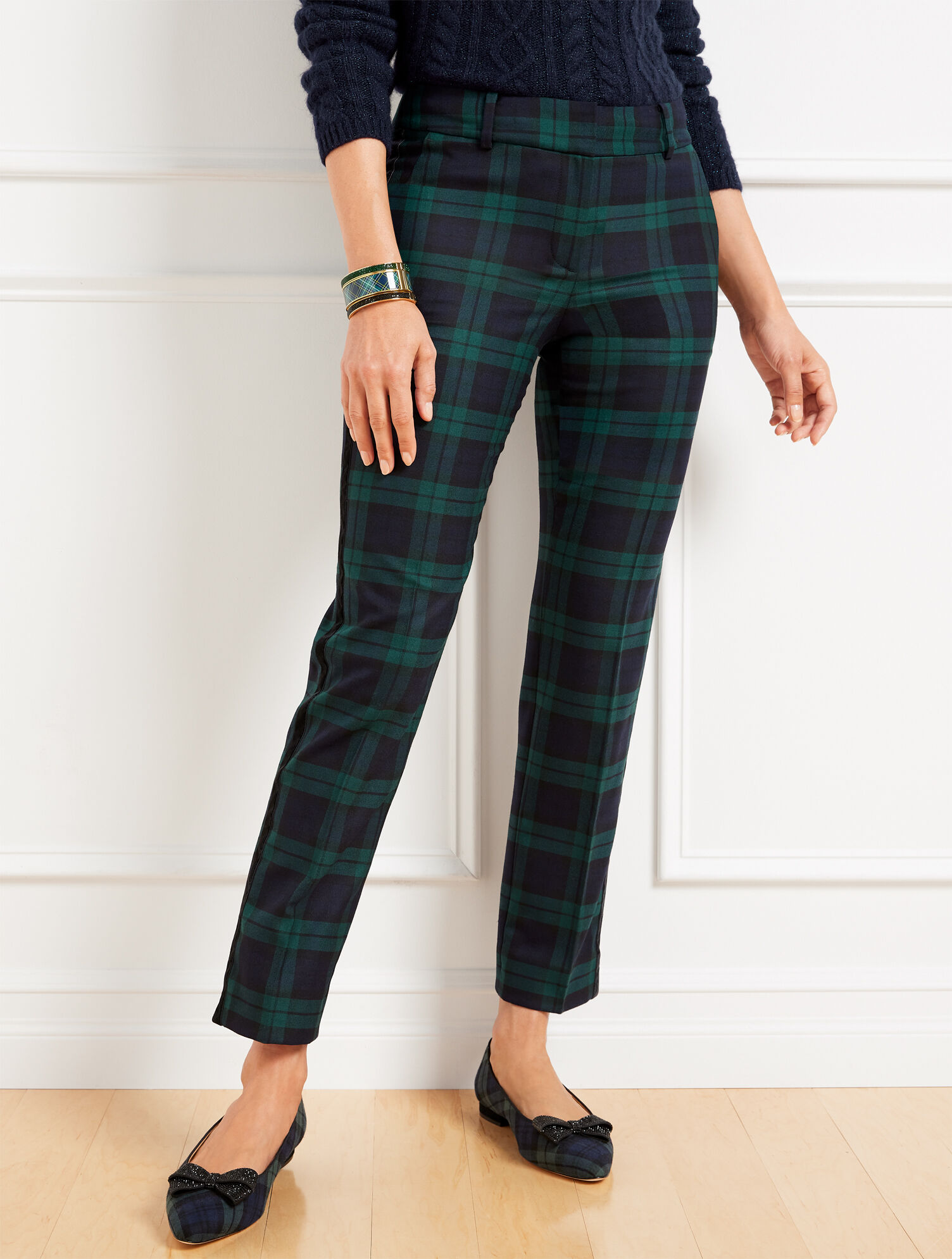 Talbots Hampshire Ankle Pants - Black Watch Plaid | Talbots