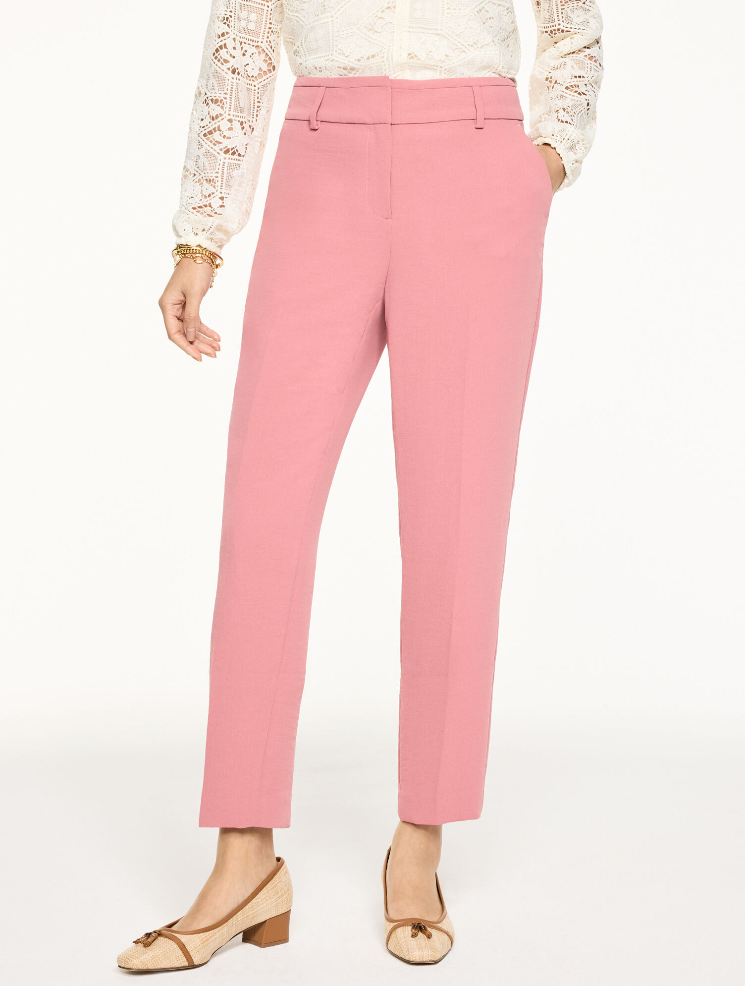 Tapered Ankle Polished Crepe Pants