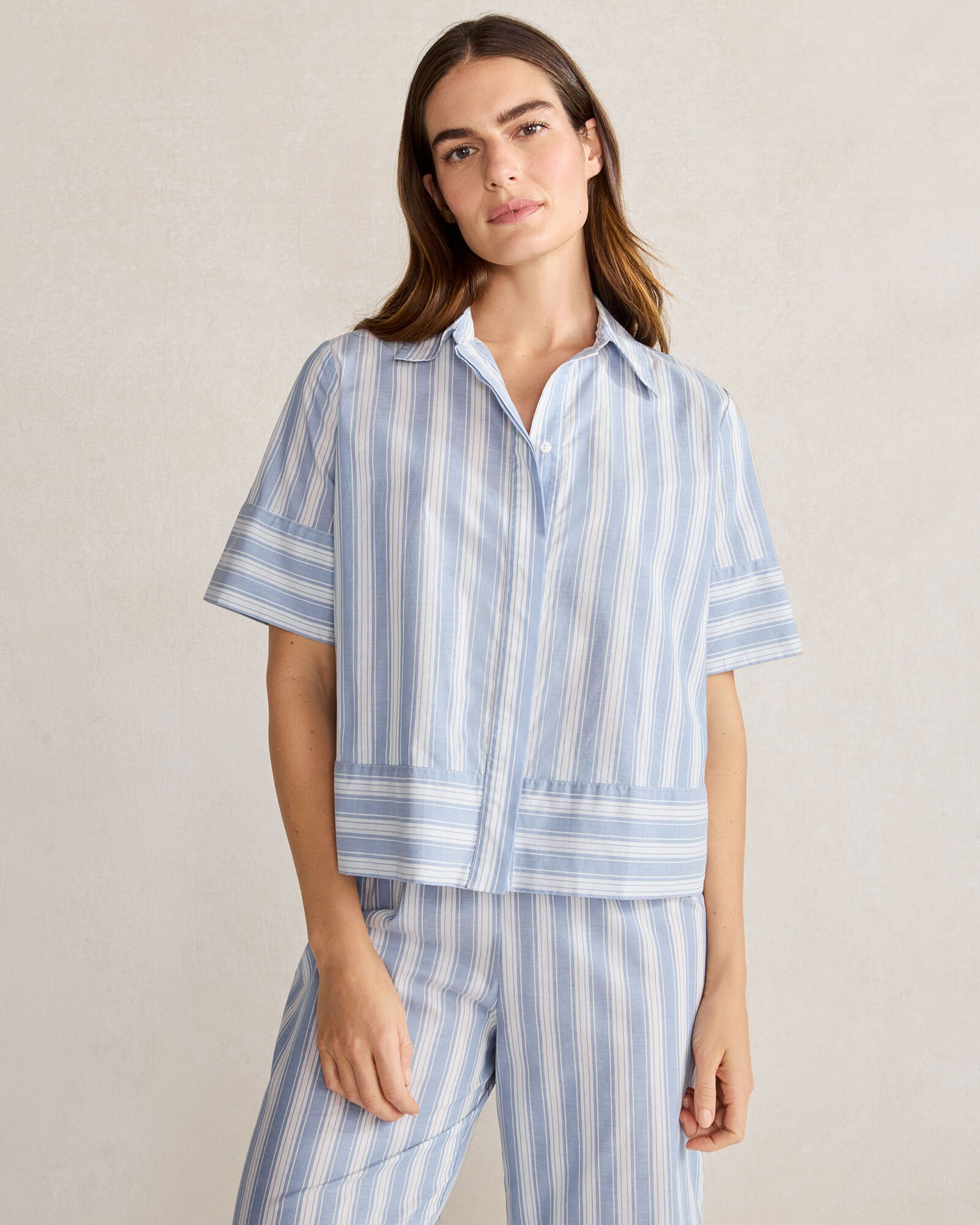 Stripe Pyjama Sustainable Cotton Pyjamas In Green Stripe – TBCo