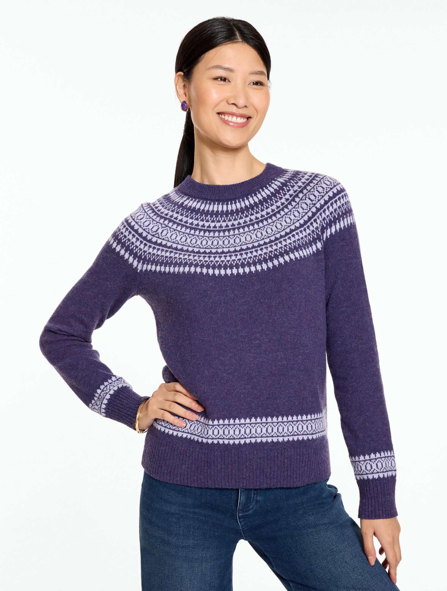 Crewneck Sweater - Geo Fair Isle